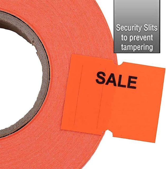 Adhesive Vinyl Price Gun Labels Waterproof Assorted Colors Retail Tag Stickers for Promotion & Grocery Use