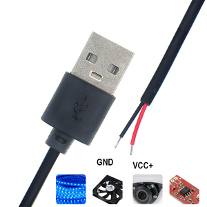 Chất lượng cao 5V <span class=keywords><strong>USB</strong></span> 2.0 một Nam để mở Tước Trần 2pin dây kết thúc Pigtail cáp cho LED dải ánh sáng đèn - Product Image 1