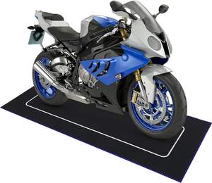 Tapis de moto 78,7 x 29,5 pouces, tapis de sol de garage lavable, antidérapant, absorbant l'huile, avec support en caoutchouc, antimicrobien, rembourré, anti-taches - Product Image 2
