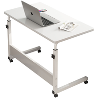 Table d'appoint roulante pour ordinateur portable, réglable en hauteur, avec plateau inclinable en PP, portable, pour canapé, bureau à domicile, appartement, décoration