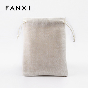 FANXI Sacs de rangement et pochettes cadeaux en lin pour bijoux, faits main, avec intérieur en velours, pour bagues, bracelets et colliers - Product Image 2