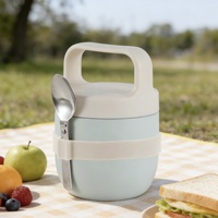 Boîte à lunch isotherme en acier inoxydable 304, couvercle anti-fuite, design détachable, isolation de 6 à 12 heures pour les employés de bureau et les écoliers
