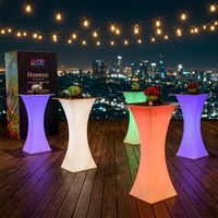 Tabouret de bar moderne lumineux à LED, non pliable, avec changement de couleur RGB, éclairage IP65 étanche, télécommande, en PE écologique