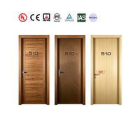 Porte d'hôtel en bois ignifugée certifiée UL, insonorisée et résistante au feu, de 20 à 90 minutes, porte simple commerciale avec quincaillerie ignifugée