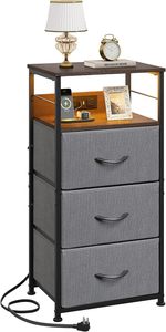 Hot Selling <b>Drawer</b> Storage Cabinet 3 <b>Drawer</b> Dresser Organizer Fabric Storage <b>Chest</b> Large Capacity Organizer Bedside Table - Product Image 2