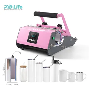 PYD Life 30oz Sublimation Blanks Skinny Straight Coffee Mug Tumbler Heat Press 30oz Pink Heat Press Machine for Mother