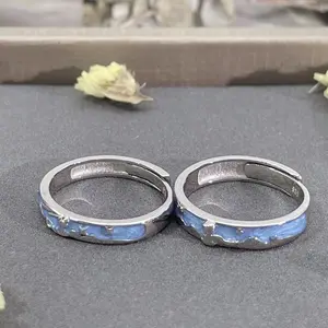 Romantischer platini erter Zirkon Luxus kleiner Prinz und Fuchs Paar Ringe für Frauen Männer Hochzeit Verlobung sring Schmuck