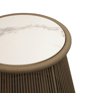 Tavolino Moderno per Progetti Residenziali e Alberghieri, <span class=keywords><strong>da</strong></span> <span class=keywords><strong>Giardino</strong></span> e Terrazza, con Piano <span class=keywords><strong>in</strong></span> <span class=keywords><strong>Pietra</strong></span> Sinterizzata e Struttura <span class=keywords><strong>in</strong></span> Alluminio Intrecciato - Product Image 5