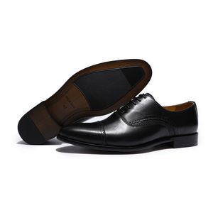 Chaussures en cuir véritable faites à la main de haute qualité pour hommes, chaussures habillées Oxford à lacets, chaussures de costume pour hommes - Product Image 4