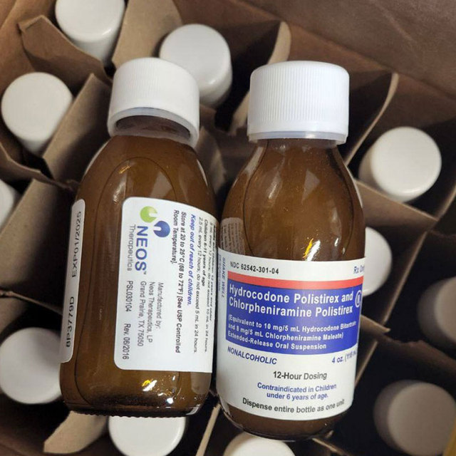 Fast Shipping Empty Glass Bottle with 4oz 118ml Tussionex Extended Release Oral Suspension Labels