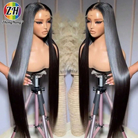 Rambut Asli Vietnam Kepadatan 250% Wig Lurus dengan Lace Frontal, Wig Rambut Manusia dengan Lace Depan Transparan HD untuk Wanita Kulit Hitam