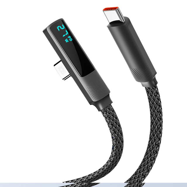 Wholesale PD 100W Fast Charging Led Display Visible USB C Cable Type C Data Cable for Phone 15 Data Cord