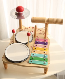 Offre Spéciale : Support de Tambour Multifonctionnel en Bois Coloré pour Chat, Jouet d'Éveil Musical pour Enfants et Bébés - Product Image 4