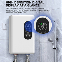 Pemanas Air Listrik Instan Pintar 3500W-5500W - Pemanas Air Panas Tanpa Tangki yang Dipasang di Dinding 120V-240V untuk Dapur & Kamar Mandi
