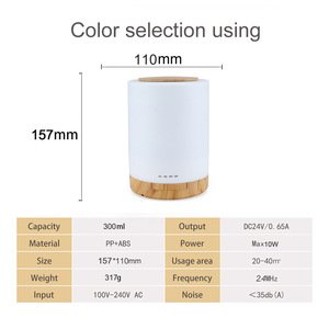 Đèn nhà 300ml điện LED làm mát không khí lạnh siêu âm phòng tạo độ ẩm khuếch tán hương thơm với ánh sáng ban đêm - Product Image 6