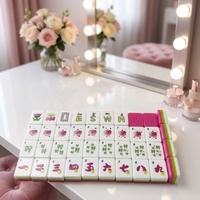 Jeu de Mahjong Américain Rose Cœur Kawaii, 160 Tuiles, Acrylique 3 Couches, Ensemble Complet Mahjong Love, Personnalisable OEM