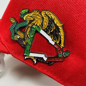 사용자 정의 멕시코 독수리 금속 로고 프레임 핀 에나멜 모자 핀 모자 용 멕시코 핀