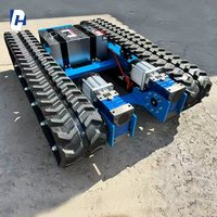 Plateforme de châssis à chenilles en caoutchouc miniature personnalisable avec train de roulement hydraulique et support de télécommande