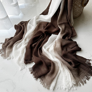 Prêt à expédier été respirant mode Super doux voyage voile léger glands châle Texture sale teint Ombre rides Hijab - Product Image 6