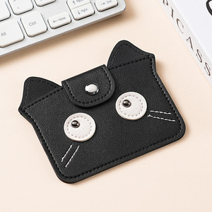 Cartoon Cat <b>Card</b> <b>Holder</b> Small Lightweight Large Capacity Soft Leather <b>Card</b> Clamp Bank <b>Card</b> Coin Purse - Product Image 3