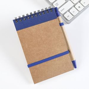 YS59 Environmentally Friendly and Recyclable Kraft Paper Card Cover Bandage Spiral Binding Notebook with Pen - Product Image 3