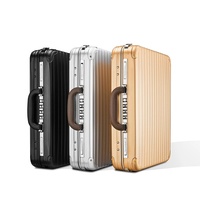 Étui rigide en aluminium de stockage argenté personnalisé avec boîte à outils de voyage d'affaires en mousse mallette métallique portable
