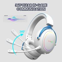 Casque sans fil supra-auriculaire LDON R5 en cuir et métal pour jeux 6.0, son surround 7.1, micro, étanche IP65 pour PC et téléphone portable