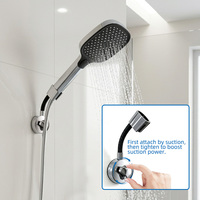 Leelongs Ningbo Factory – Pommeaux de douche pluie ronds en plastique chromé à 3 réglages, économiques, avec support réglable pour salle de bain