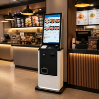 Kiosque de commande automatique pour restaurant, écran tactile 27 pouces, système de paiement TPV, scanner QR, commande de repas, distributeur de monnaie, SDK, sur pied