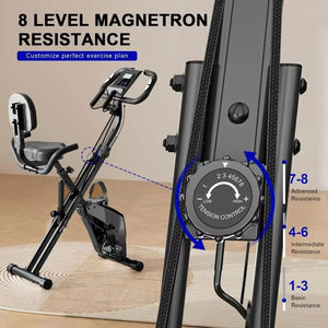 Vélo d'exercice <span class=keywords><strong>pliable</strong></span> à 8 niveaux de résistance en acier inoxydable cyclisme d'intérieur entraînement de fitness avec vélo de rotation de fréquence cardiaque - Product Image 4