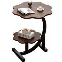 Nouvelle table basse d'appoint durable et moderne pour petit appartement, table de chevet, mobilier de salon, usage domestique, plateau en acier et bois