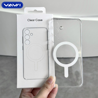 VAWI C012 Coque anti-jaunissement de haute qualité en gros pour Samsung S25 S24 S23 S22 Ultra/Plus, coque magnétique transparente en PC pour iPhone