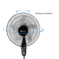 Ventilateur portatif de 16 pouces avec logo personnalisé Ventilateur de sol sur pied simple à bas prix 5 pièces à pales Ventilateur sur pied puissant pour la maison