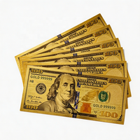 Billetes de Dólar Estadounidenses de Imitación en Lámina de Oro Realista de 24K, Billetes Negros y Dorados para Fotos, Películas, Fiestas y Eventos