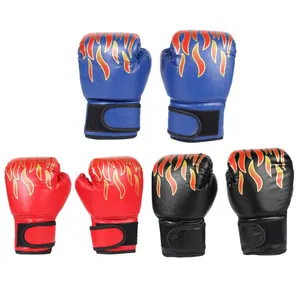 Kinder Box handschuhe Kinder PU Leder Flamme Sanda Boxen Trainings handschuh Profession elles Kind Atmungsaktiver Sparring mma Handschuh