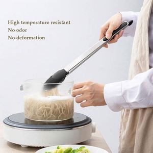 Silicone Food Tong Stainless Steel <b>Kitchen</b> Tongs Silicone Non-stick Cooking Clip Clamp BBQ Salad Tools Grill <b>Kitchen</b> <b>Accessories</b> - Product Image 5
