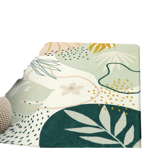 Alfombra de Poliéster con Diseño Floral Abstracto Moderno, Hecha a Máquina, Superficie Antideslizante, Pelo Corto de 6mm de Grosor, para Hogar, Dormitorios y Comedores - Product Image 4