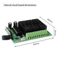 Système de commutateur de télécommande sans fil RF 6CH 6 CH DC 12V 24V 10A Relais Récepteur radio + Émetteur de télécommande 433 MHz