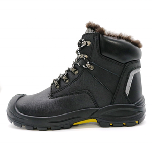 Kaplan usta Anti kayma yağ asit geçirmez kauçuk taban çelik ayak Anti delinme yün astar sıcak erkek güvenlik ayakkabıları kış - Product Image 2