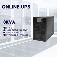 Alimentation sans interruption (ASI) en ligne 3 kVA avec écran LCD, double conversion, onde sinusoïdale pure, pour serveur informatique et équipement de bureau