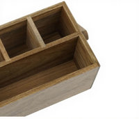 Organisateur multifonctionnel et peu encombrant en bois d'acacia moderne, à grain naturel, écologique, avec poignée, pour ustensiles de cuisine - Meilleures ventes