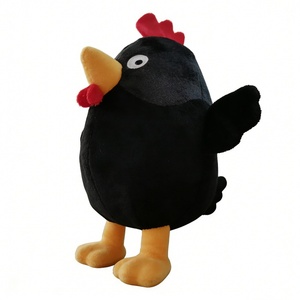 Peluche de gallina negra personalizado, lindo gallo negro redondo de peluche, peluche de gallina de granja, peluche de pollito negro de dibujos animados - Product Image 3