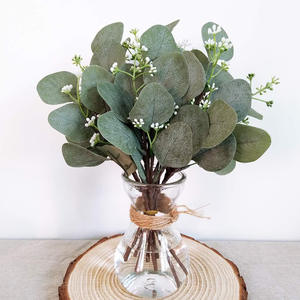 Bouquet de feuilles d'eucalyptus artificielles 35 cm, haute simulation, en plastique, accessoire de décoration de mariage - Product Image 2