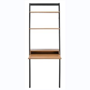 Wholesale Home Office <strong>Desk</strong> 3 Tier <strong>Shelves</strong> Storage Wooden Leaning Wall Mounted <strong>Ladder</strong> <strong>Desk</strong> With Bookshelf - Product Image 4