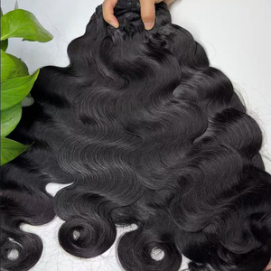 ผมมนุษย์แบบ Body Wave แบบเป็นมัด ผมเวอร์จินแท้ ไม่ผ่านการแปรรูป ปลายหนา สีดำธรรมชาติ ขายส่ง - Product Image 1