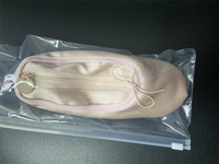 Porte-clés en satin motif chaussures de ballet, trousses de maquillage de voyage, trousse de maquillage zippée, trousse à cosmétiques personnalisée, étui à stylos, étuis à crayons, étui à accessoires, porte-monnaie