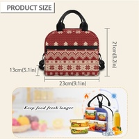 Sac à déjeuner à motif de Noël mignon pour femmes, sac fourre-tout isotherme, sac isotherme réutilisable pour le stockage des aliments