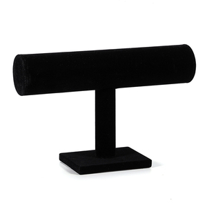 Soporte de joyería personalizado en forma de T cabeza cuerda reloj de una sola capa brazalete soporte de exhibición de terciopelo - Product Image 3