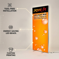 Support d'affichage lumineux LED SEG portable sur mesure 85x200cm, en aluminium, sans outil, ultra-plat, pour salon professionnel