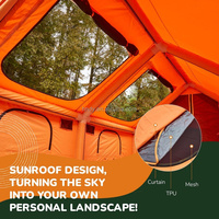 Tente pneumatique portable 12.0, quatre saisons, double couche, PVC et coton, avec deux chambres pour le camping en famille